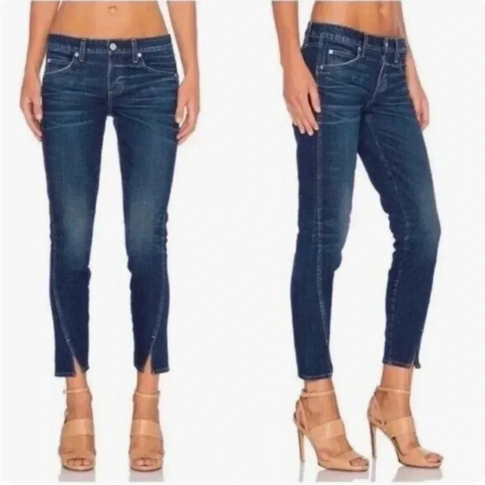 AMO Jeans Twist Cropped Jeans in True Blue Sz 27